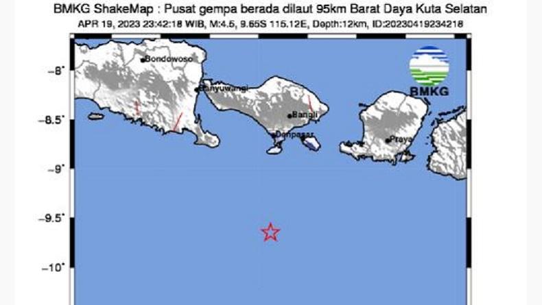 Gempa Terkini M4,5 Guncang Kuta Selatan, Getaran Terasa hingga Mataram ...