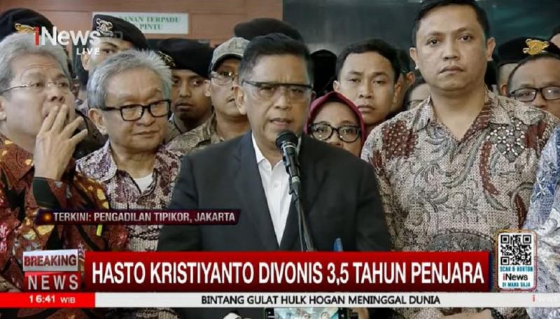 Respons Hasto Divonis 3,5 Tahun Penjara: Saya jadi Korban Anak Buah