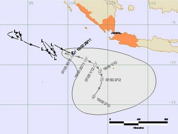 Siklon Tropis Dahlia Berpotensi Sebabkan Cuaca Buruk di Sumbar