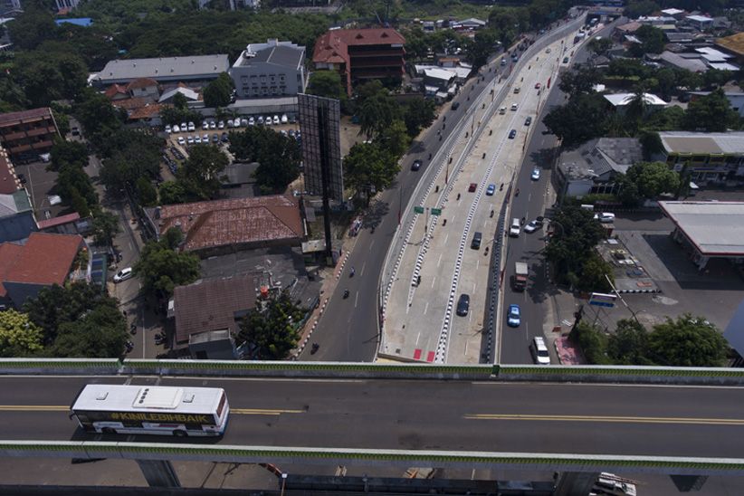 Pemandangan dari Udara Uji Coba Underpass Mampang, Lalu Lintas Lancar - Bagian 3