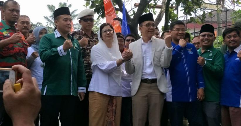 Daftar ke KPU, Nurul Arifin-Ruli Datang Naik Angkot