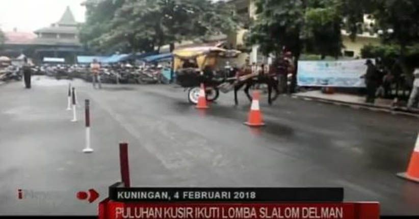 Lomba Slalom Delman di Kuningan Sedot Perhatian Warga