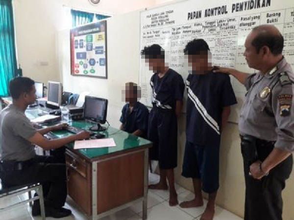 Sering Peras Warga, Polsek Pemalang Tangkap Tiga Anak Punk