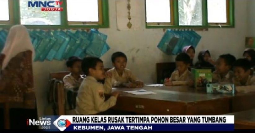 3 Rumah dan Sekolah di Kebumen Tertimpa Pohon Tumbang 