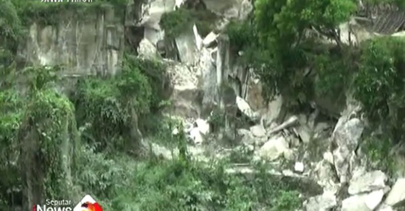 Tambang Batu Ambrol, Rumah dan Peralatan Tambang Hancur