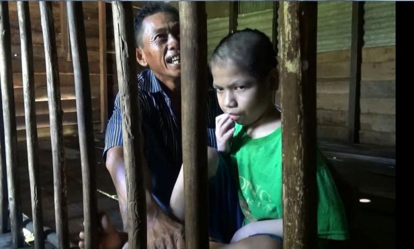 Bocah di Palangkaraya Terpaksa Dipasung  
