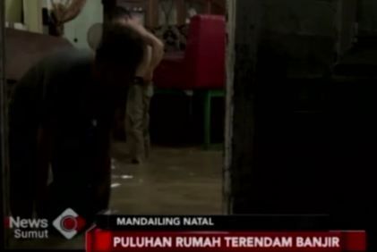 Sungai Aek Mata Meluap, Puluhan Rumah di Mandailing Natal Terendam