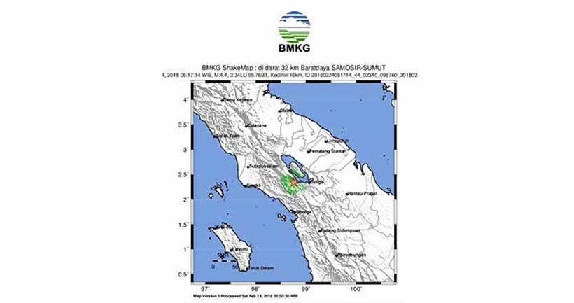 Samosir dan Dolok Sanggul Diguncang Gempa Bumi 4,4 SR