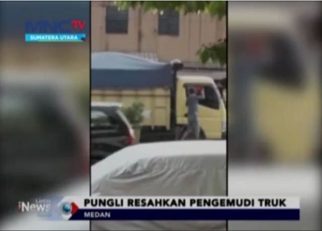 Meresahkan, Warga Rekam Aksi Preman Pungli Sopir Truk 