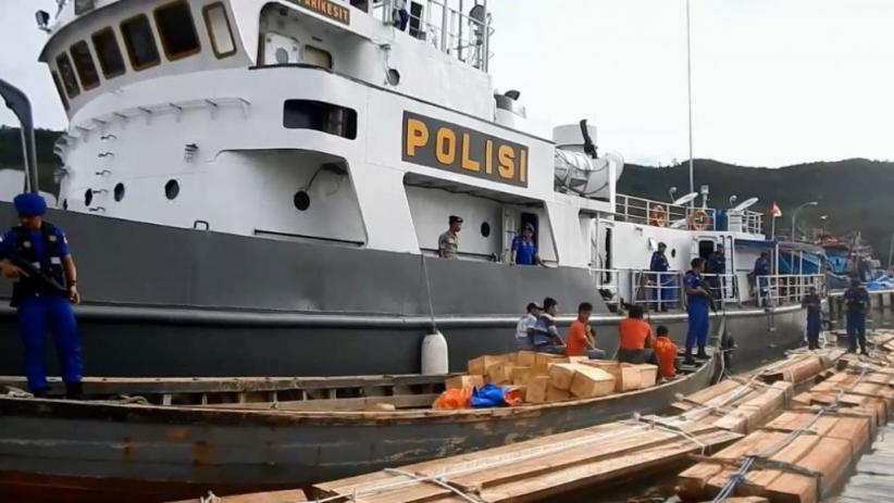 Ditpolair Amankan Ratusan Kayu Illegal Logging di Sibolga