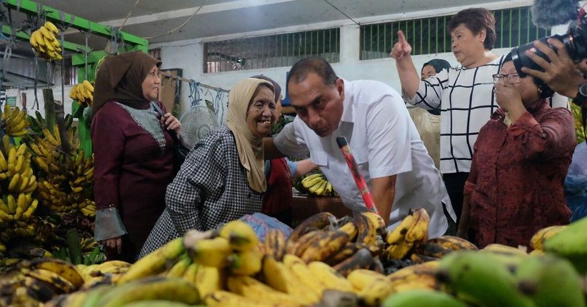 Edy Rahmayadi Datangi Pasar Petisah, Pedagang: Cepatlah Jadi Gubernur