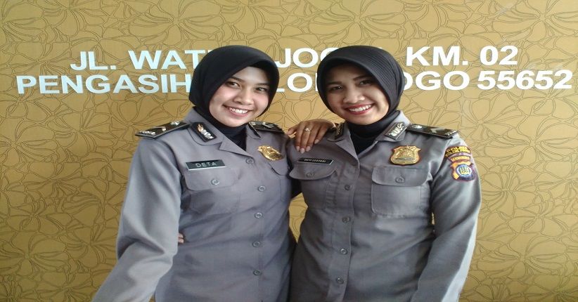 Cantik, 2 Polwan Kembar Bertugas di Polres Kulonprogo
