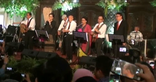 Begini Aksi Ngeband Menteri Kabinet Kerja di Pernikahan Putri Pratikno