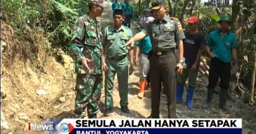 TMMD di Bantul Mampu Buka Akses Jalan di Perbukitan