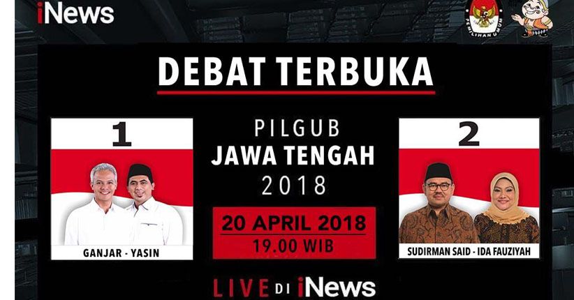 Malam Ini, iNews TV Siarkan Langsung Debat Terbuka Pilgub Jateng 