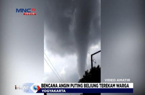 Mencekam, Begini Rekaman Video Amatir Puting Beliung di Yogyakarta