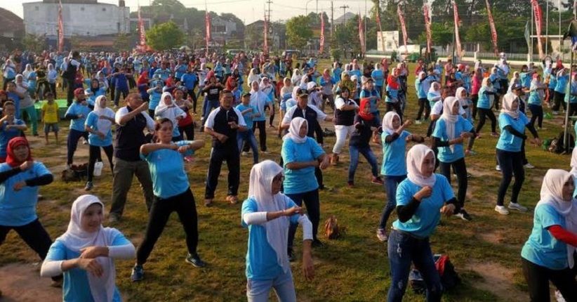 Di Bantul, Hari Buruh Dirayakan dengan Senam Massal dan Lomba Tumpeng