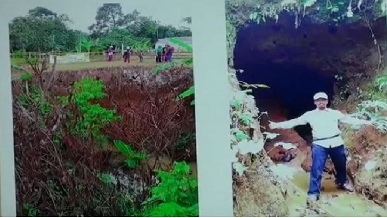 Ada Terowongan 50 Meter di Lokasi Lubang Tanah Ambles di Sukabumi