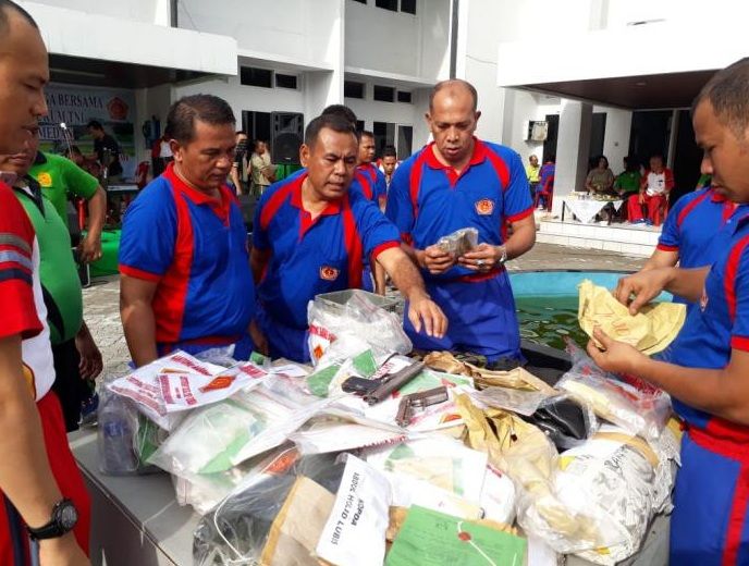 Otmil I-02 Medan Musnahkan Barang Bukti Hasil Kejahatan Oknum TNI