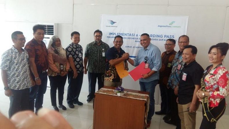Bandara Samrat Manado Terapkan E-Boarding Pass bagi Penumpang Garuda
