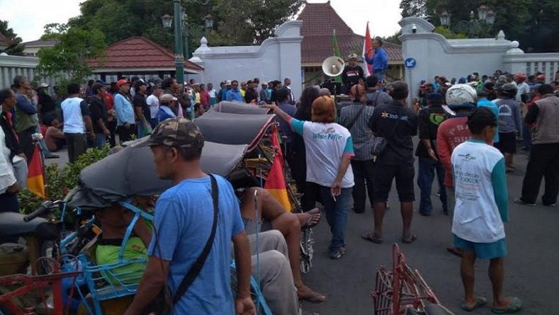 Perjuangkan Nasib, Ratusan Pengemudi Betor di Yogya Kembali Unjuk Rasa
