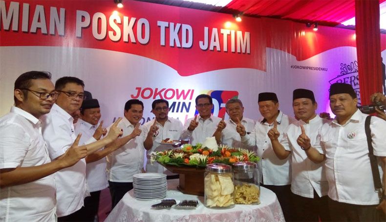 Berkonsep Cangkrukan, Erick Thohir Resmikan Posko Tim Kampanye Jatim