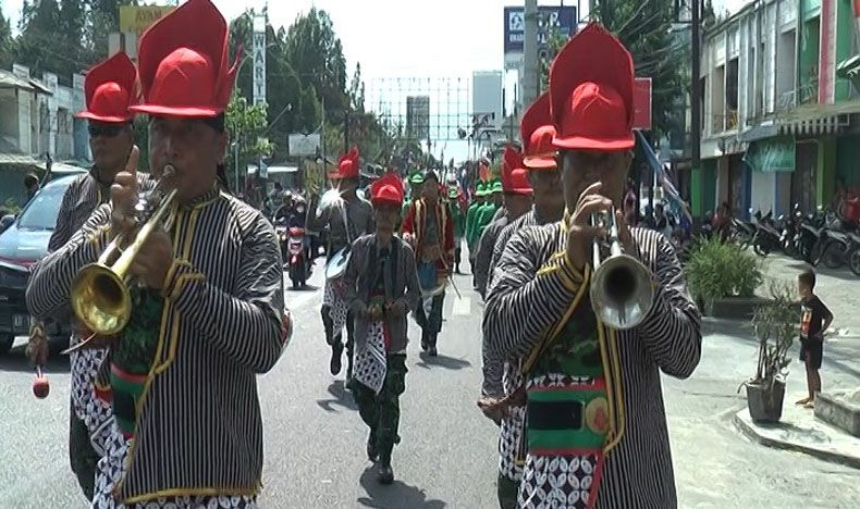 Kodim Bantul Ikut Meriahkan Kirab 11 Bregodo di Dusun Onggobayan