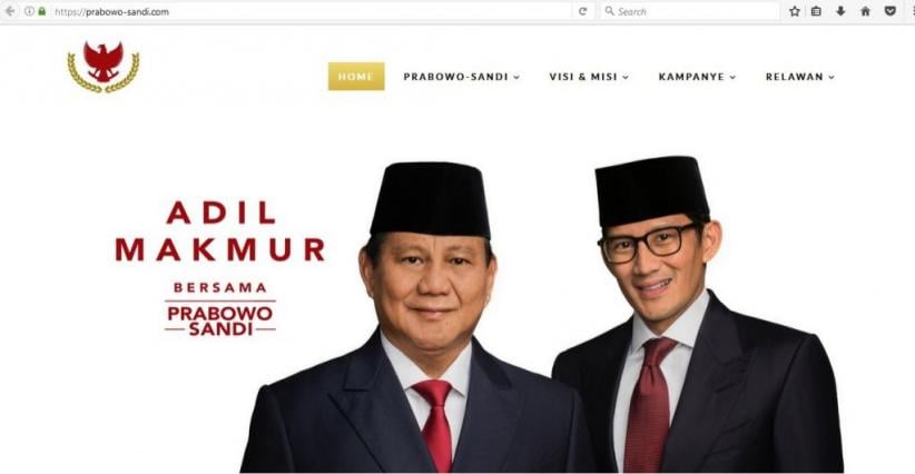 Prabowo-Sandi Luncurkan Website Resmi, Ini Alamatnya