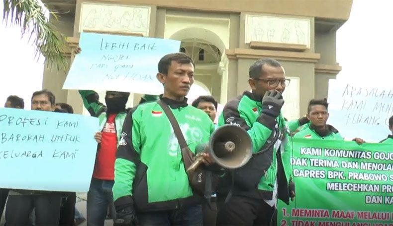 Pengemudi Ojol di Kediri dan Mojokerto Tuntut Prabowo Minta Maaf
