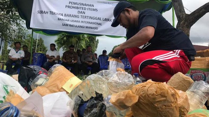 Bandara Samrat Musnahkan Ribuan Power Bank dan Barang Sitaan Penumpang