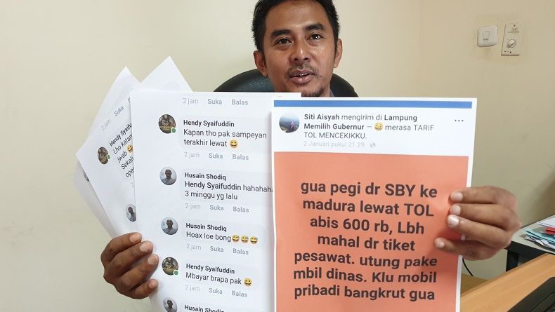 Sebar Hoaks Tol Suramadu, Akun FB Siti Aisyah Dilaporkan ke Polda