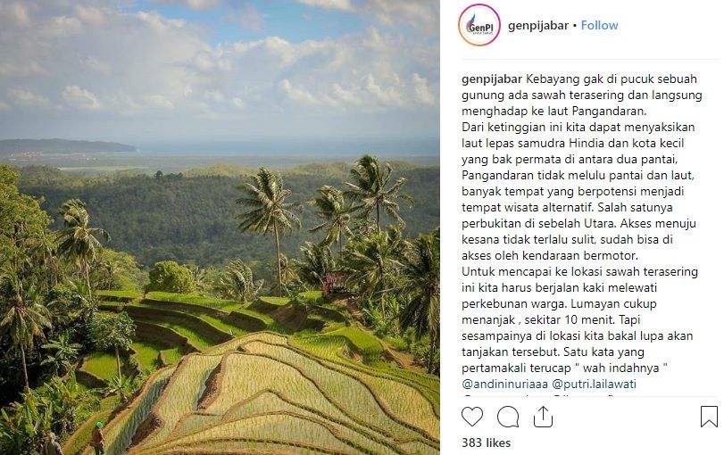 Keindahan Pangandaran dari Gunung Suhur, Ada Terasering Mirip di Bali