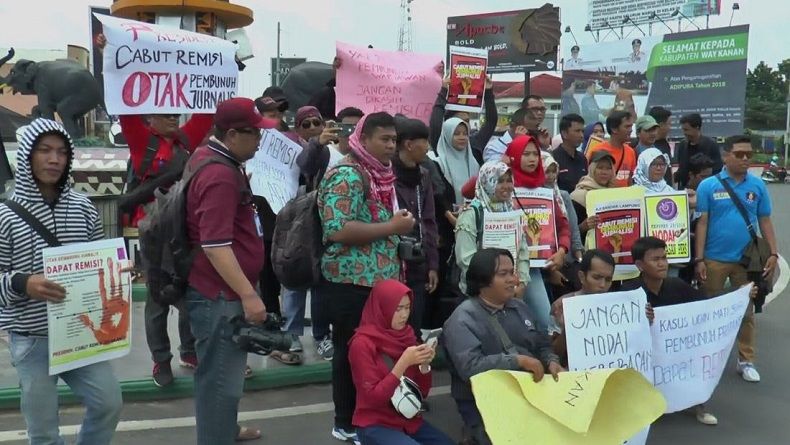 Jurnalis Bandar Lampung Gelar Aksi Tolak Remisi Pembunuh Wartawan Bali