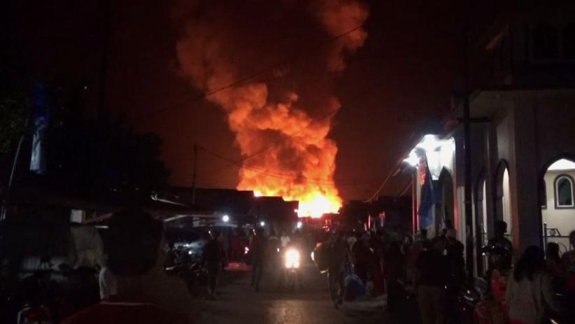 Kebakaran di Pahandut Palangkaraya, Puluhan Rumah Ludes Dilalap Api