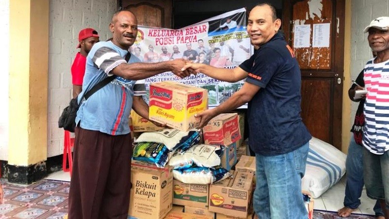 POBSI Papua Salurkan Bantuan untuk Korban Banjir Bandang Sentani