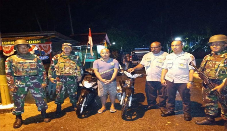 Hendak Kabur, Pelaku Curanmor Ditangkap Satgas Pamtas Yonif 328/DGH