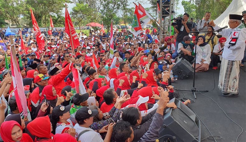 Kampanye di Bandung Barat, Ma'ruf Amin: Kudu Ngahiji di Nomor Hiji