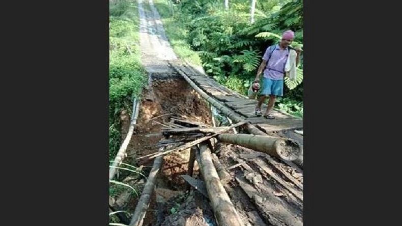 Jembatan Ambruk, Perekonomian Warga Langkaplancar Pangandaran Melemah