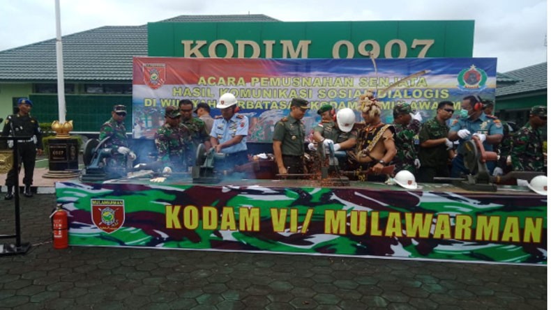 160 Senjata Hasil Satgas Operasi di Wilayah Kaltara Dimusnahkan