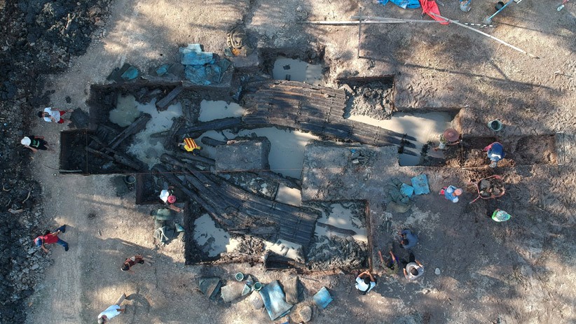 Foto Penampakan Situs Perahu Kuno Lambur dari Zaman Kerajaan Sriwijaya - Bagian 3