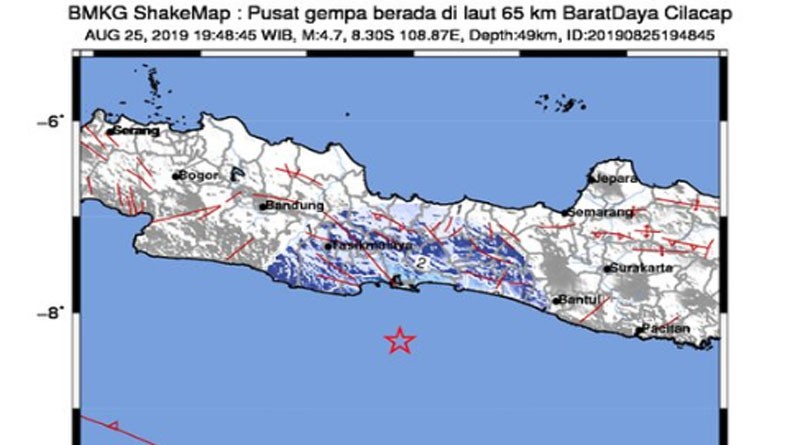 Gempa Bumi Magnitudo 4,7 Guncang Cilacap, Getaran Dirasakan hingga Kebumen