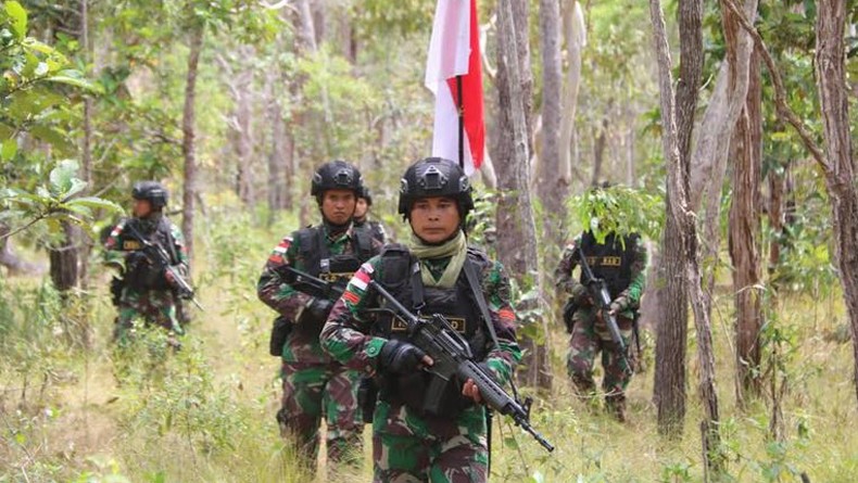 Patroli Patok Perbatasan RI-PNG, Satgas Pamtas Telusuri Kedalaman Hutan Merauke Papua