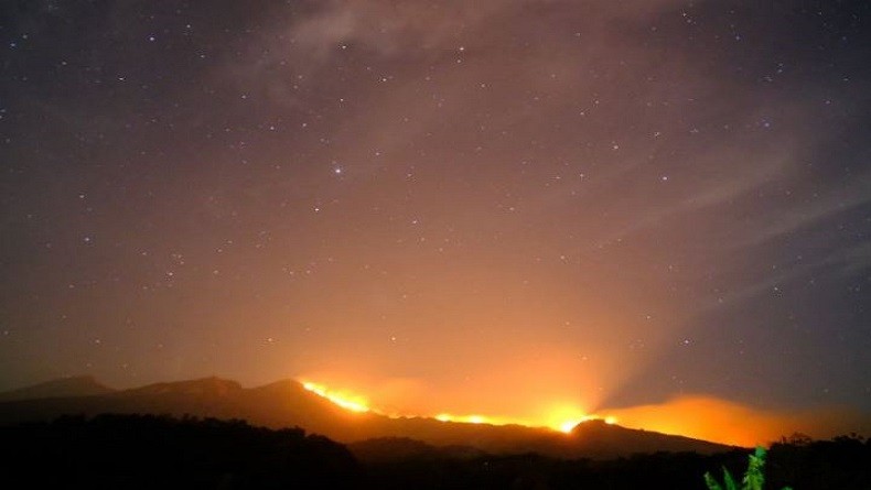 Hutan di Pelawangan Senaru Gunung Rinjani Terbakar Sabtu Malam