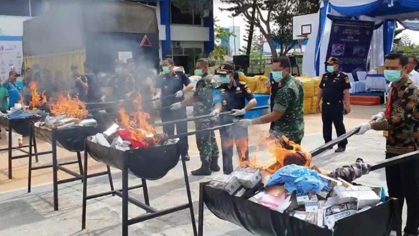 Bea dan Cukai Sumut Musnahkan Barang Selundupan Hasil Sitaan Senilai Rp740 Juta