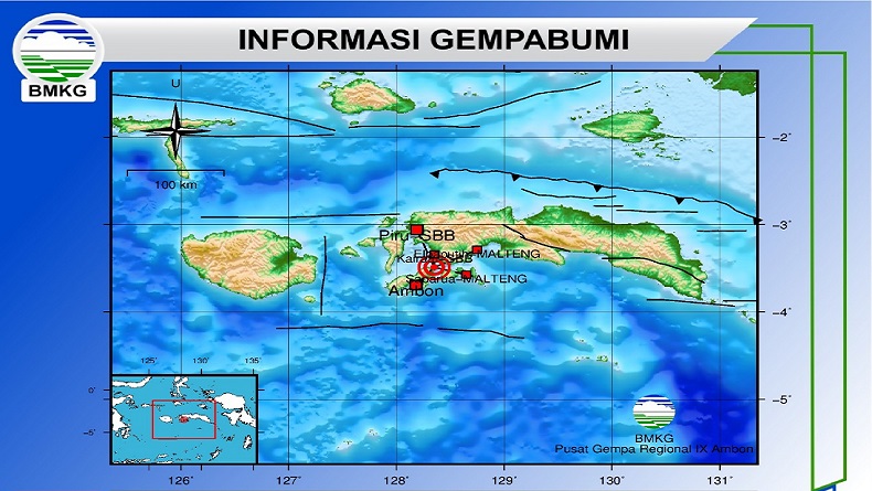 Gempa Bumi Magnitudo 5,1 Guncang Ambon, Tidak Berpotensi Tsunami