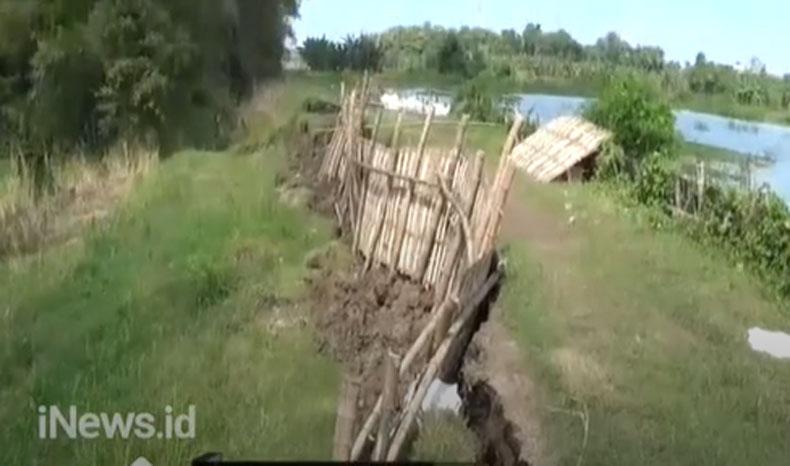 Tanggul Bengawan Solo di Lamongan Longsor, Warga Waswas Kebanjiran