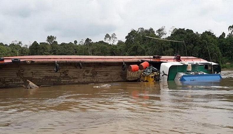 Kapal LCT Mutiara Terbalik di Sungai Kukar Kaltim, 1 Orang Tewas