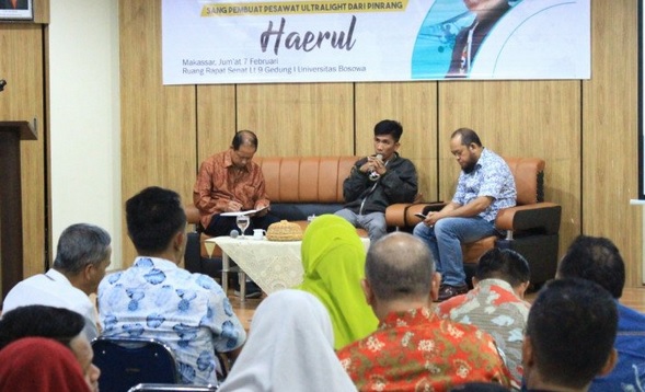 Haerul Perakit Pesawat Ultralight Berbagi Ilmu ke Mahasiswa Unibos Makassar