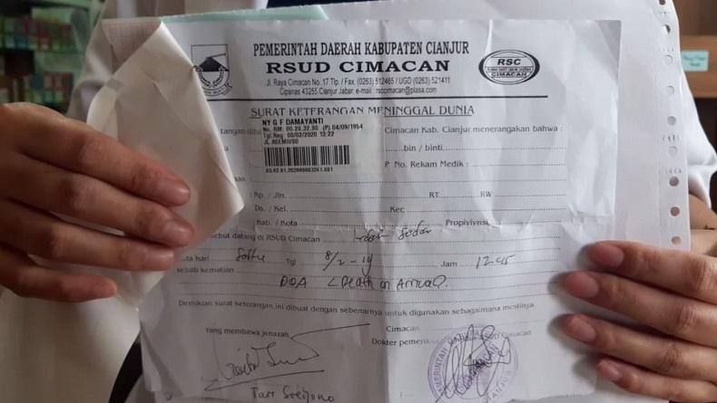 Istri Chrisye, Damayanti Noor Meninggal, Begini Kata Dokter RSUD Cimacan Cianjur