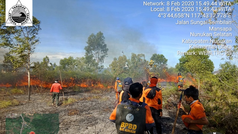 Karhutla di Nunukan Kaltara, 38 Personel Gabungan Diturunkan Padamkan Api